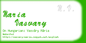 maria vasvary business card