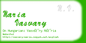 maria vasvary business card